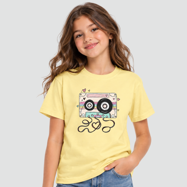 Camiseta Infantil Fita Cassete Retrô