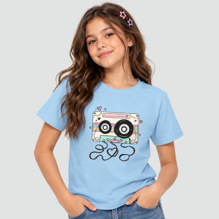 Camiseta Infantil Fita Cassete Retrô
