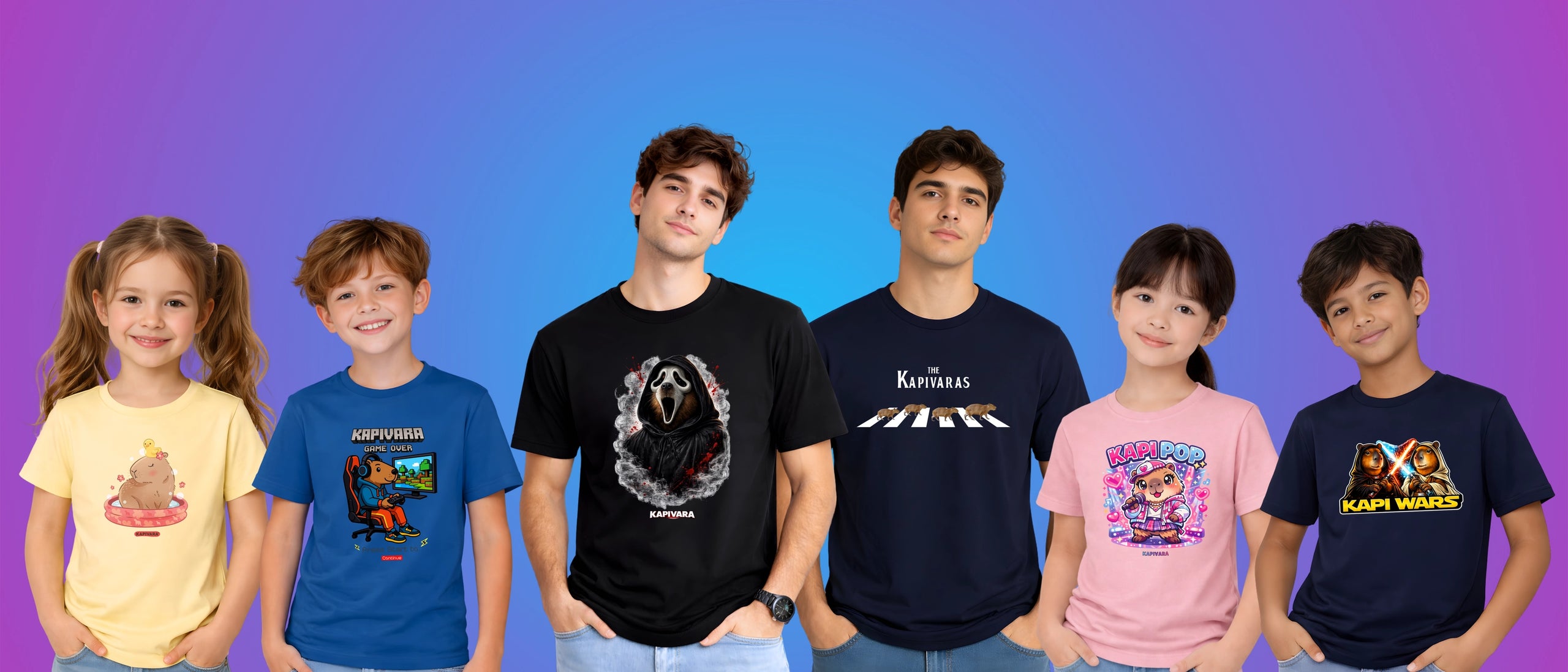 <h1><strong>Camisetas de Capivara para todas as idades</strong></h1>