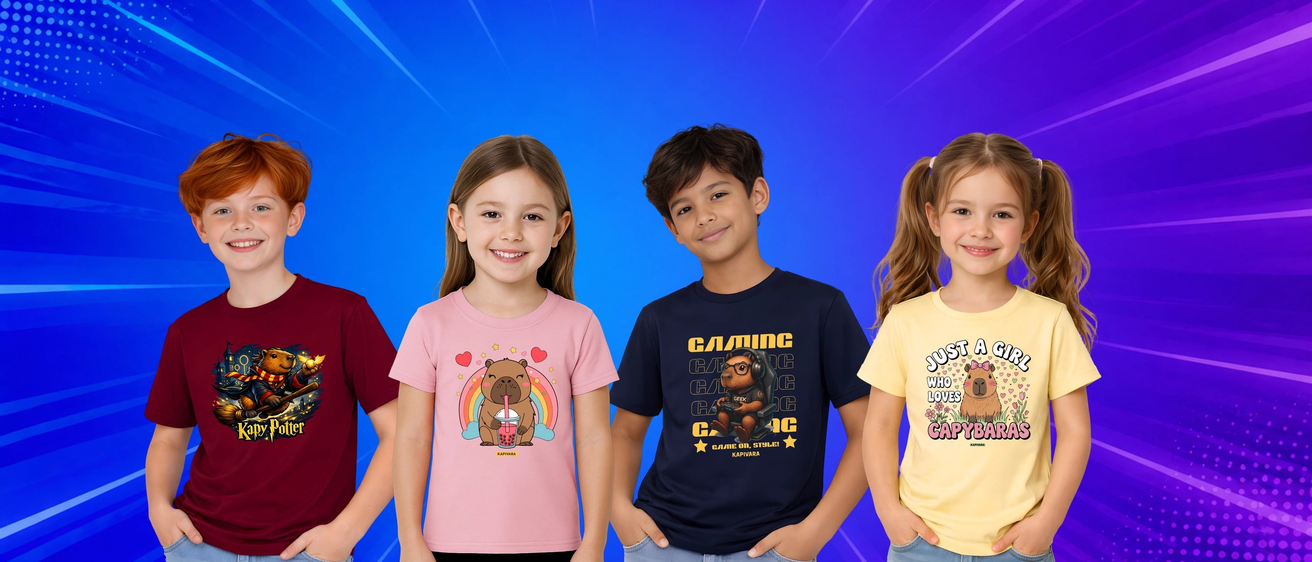 <h1><strong>Camisetas infantis de Capivara</strong></h1>