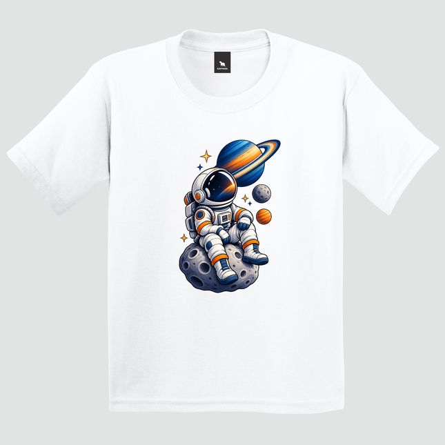 Camiseta infantil branca Astronauta no Espaço