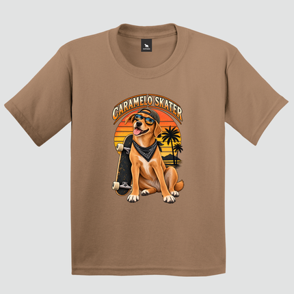 Camiseta Infantil Cachorro Caramelo Skater