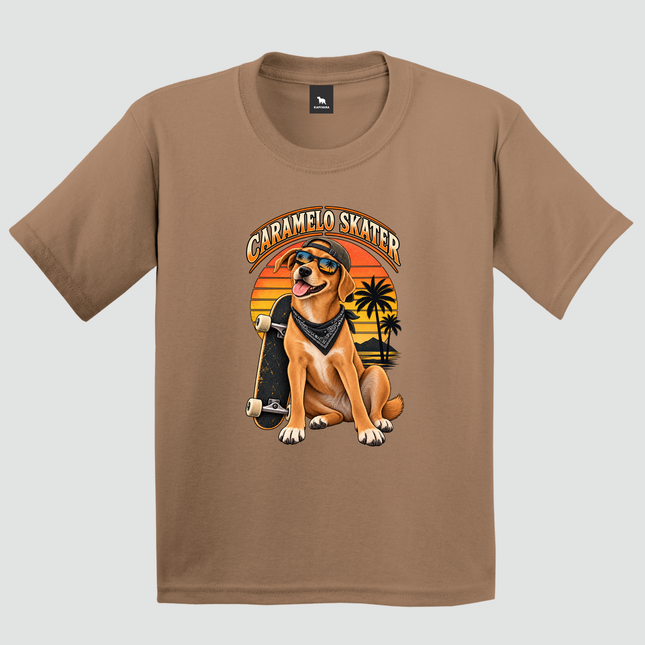 Camiseta Infantil Cachorro Caramelo Skater