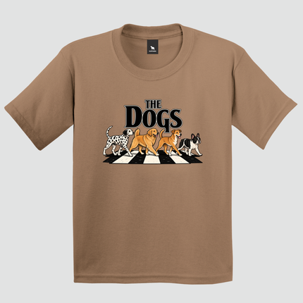 Camiseta Infantil The Dogs caramelo com estampa de cachorros