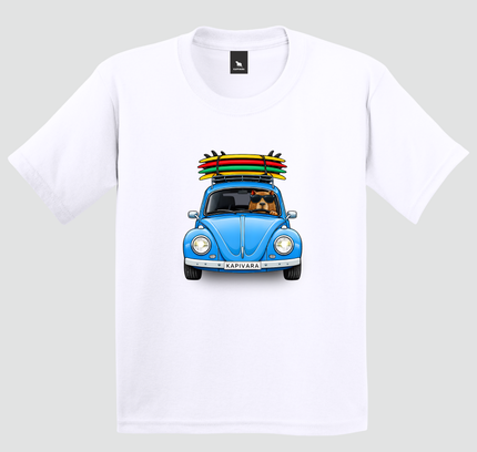 camiseta infantil capivara fusca branca