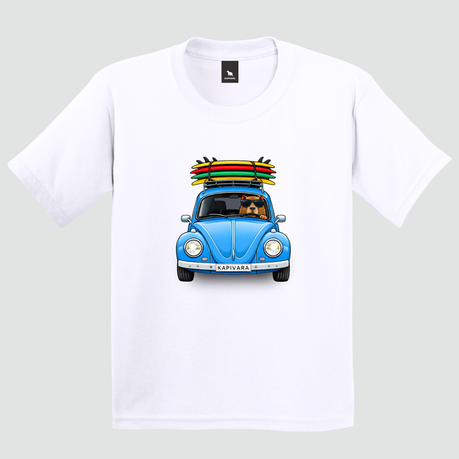 camiseta infantil capivara fusca branca