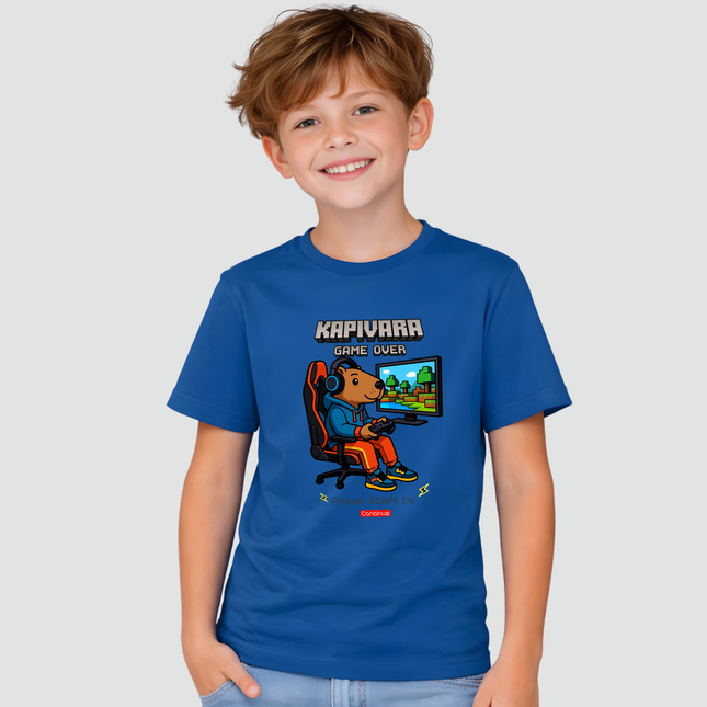 Camiseta Infantil Capivara Game Over Pixel | Kapivara