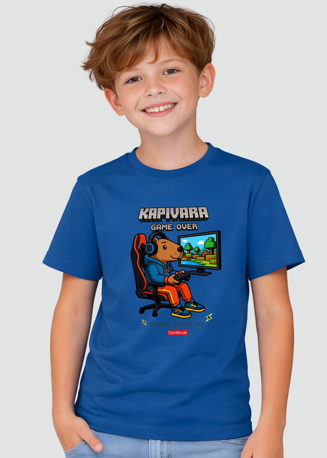 Camiseta Infantil Capivara Game Over Pixel | Kapivara