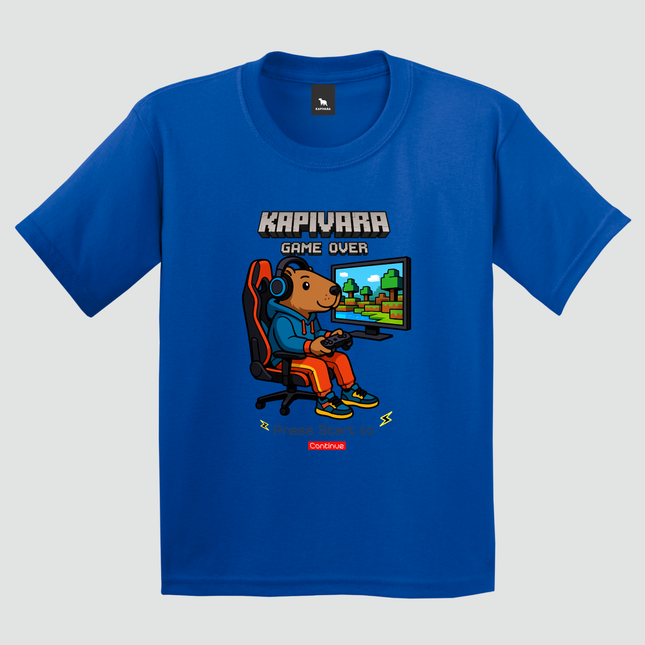 Camiseta Infantil Capivara Game Over Pixel | Kapivara