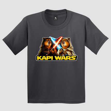 camiseta capivara batalha infantil estampa luz azul e vermelha