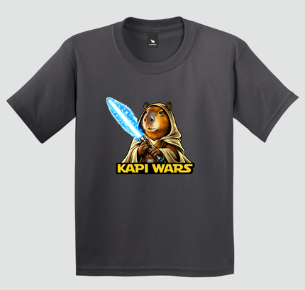 camiseta capivara infantil espada de luz azul estampa aventura