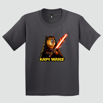camiseta capivara infantil espada vermelha estampa guerra nas estrelas