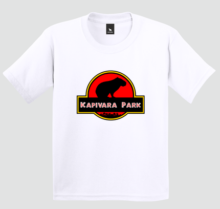 camiseta infantil capivara kapivara park branca estampa clássica