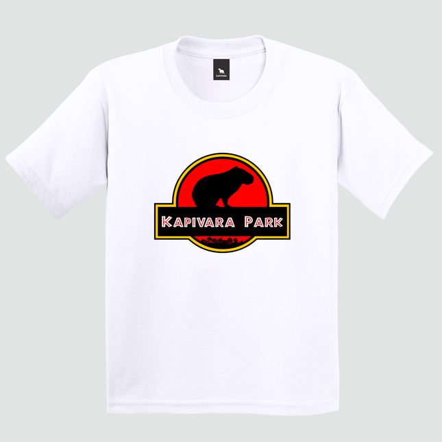 camiseta infantil capivara kapivara park branca estampa clássica