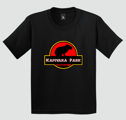 camiseta infantil capivara kapivara park preta estampa