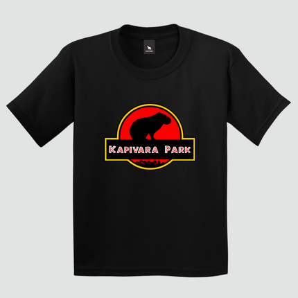 camiseta infantil capivara kapivara park preta estampa