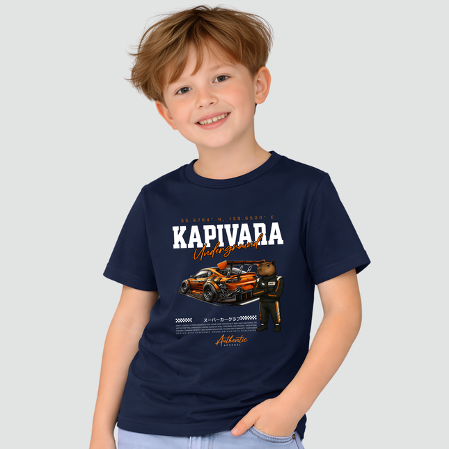 Camiseta Infantil Capivara Underground Drift Estilosa