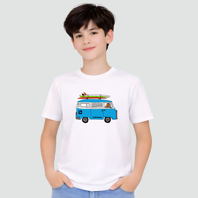 Camiseta Infantil Capivara Kombi Retrô