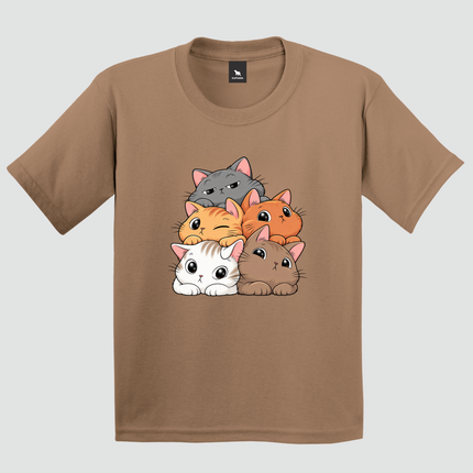 Camiseta Infantil Gatinhos Fofinhos caramelo