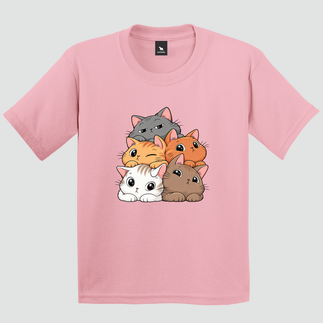 Camiseta Infantil Gatinhos Fofinhos rosa