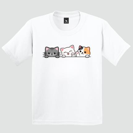 Camiseta infantil Gatinhos Fofos na cor branca