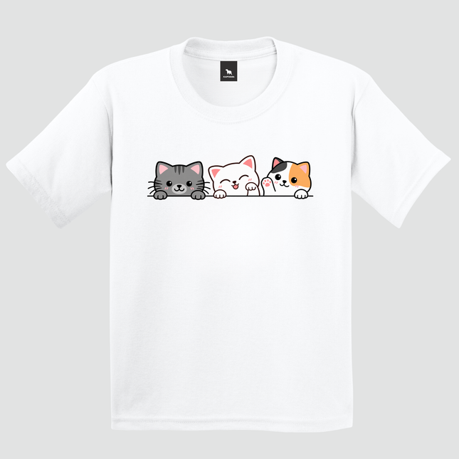 Camiseta infantil Gatinhos Fofos na cor branca
