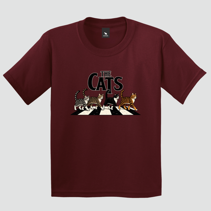 Camiseta infantil de gatos The Cats bordô