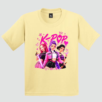 Camiseta infantil amarela K-Pop Stars