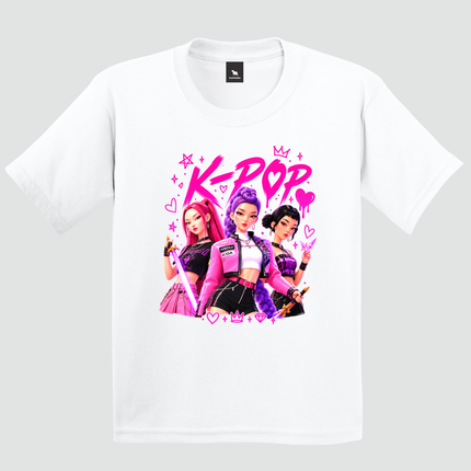 Camiseta infantil branca K-Pop Stars